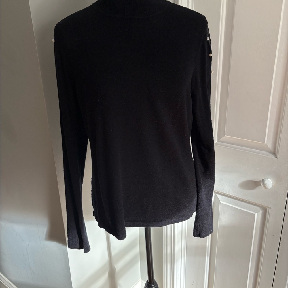 Madison Black Fitted Polo Long Sleeve Tee